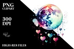 Simple Watercolor Moon, High-Res PNG Product Image 2