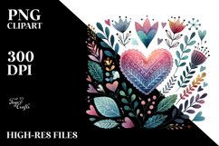 Cute Boho Valentines Heart, Transparent PNG Product Image 2