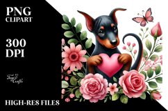 Cute Doberman Pinscher Heart PNG Product Image 2