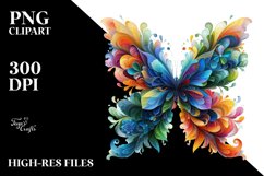 Vibrant Butterfly made of Flowers PNG Product Image 3