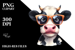 Funny Cow with Sunglasses Watercolor Product Image 2