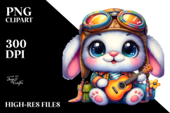 Colorful Bunny with Guitar PNG Product Image 2