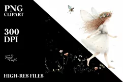 Washed Watercolor Whimsical Fairy Clipart Product Image 3
