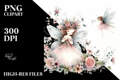 Washed Watercolor Whimsical Fairy Clipart Product Image 1