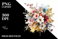 Colorfull Bouquet with Cherry Blossom | Clipart Product Image 3