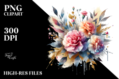 Colorful Abstract Bouquet Watercolor Clipart Product Image 2