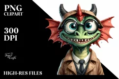 Funny Dragon with es Clipart PNG Product Image 3