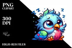 Colorful Baby Pigeon Sleeping | Clipart Product Image 1