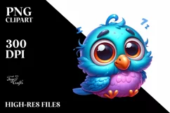 Colorful Baby Pigeon Sleeping | Clipart Product Image 3