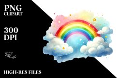 Washed Clouds Rainbow PNG Product Image 2