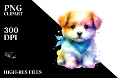 Cute Baby Dog in Exciting Style PNG Product Image 2