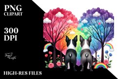 Rainbow Trees Boston Terrier PNG Product Image 2