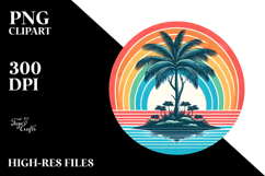 Retro Tropical Tree Rainbow PNG Product Image 2