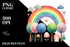 Cute Rainbow Trees PNG Product Image 2