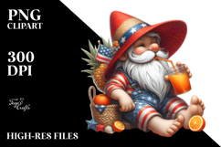 Digital Painting Gnome Orange Beachwear Watercolor Clipart Product Image 2