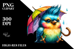 Revolted Baby Bird with Umbrella PNG Product Image 2