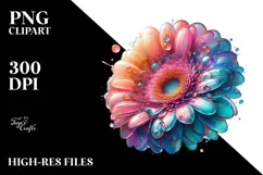 Gerbera Made of Diamonds, PNG Product Image 2