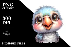 Cute Baby Parrot PNG Product Image 2