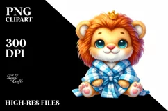 baby lion with Big Eyes Bath Robe Clipart Product Image 1