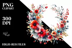 Colorful Watercolor Abstract Wreath | Clipart Product Image 1
