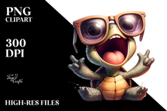 Cute Cartoon Turtle PNG Product Image 2