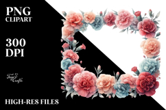 Colorful Carnation Horizontal Frame PNG Product Image 2