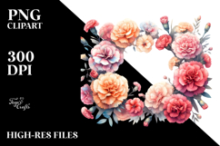 Colorful Carnation Horizontal Frame PNG Product Image 2