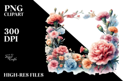 Colorful Carnation Horizontal Frame PNG Product Image 2