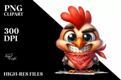 Contempt Chicken Bandana Watercolor Clipart Product Image 3