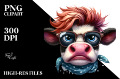 Watercolor Angry Cow, Transparent PNG Product Image 2