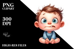 Confused Baby Watercolor Clipart Product Image 3