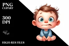 Confused Baby Watercolor Clipart Product Image 3