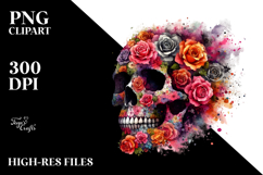 Skull made of Flowers PNG Product Image 2