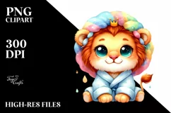 baby lion with Big Eyes Bath Robe Clipart Product Image 3