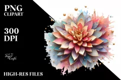 Pastel Wooden Dahlia Abstract PNG Product Image 3