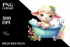 Colorful Watercolor Baby Lamb Product Image 1