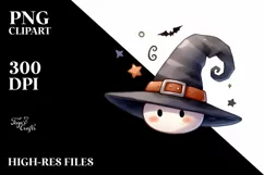 Funny Halloween Clipart Hat PNG Product Image 3