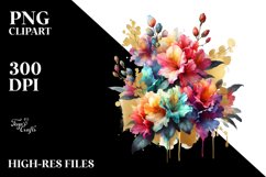 Colorfull Vibrant Bouquet with Rhododendron | Clipart Product Image 1