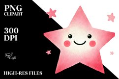 Simple Pinkish Smiling Star PNG Product Image 2