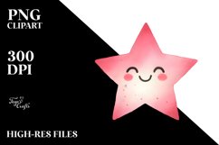 Simple Pinkish Smiling Star PNG Product Image 2