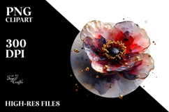 Poppy with Golden Insertions, PNG Product Image 2
