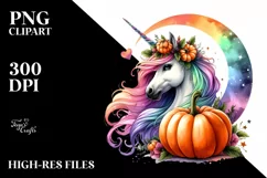 Vibrant Unicorn Hallo Drawing | Clipart Product Image 3