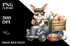Bunny with Vintage Sunglasses PNG Product Image 2