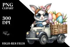 Bunny with Vintage Sunglasses and Jeans PNG Product Image 2