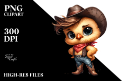 Watercolor Baby Chicken in Cowboy Boots | Clipart Product Image 2