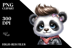 Rock Star Baby Panda with Astronaut Helmet PNG Product Image 2