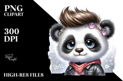 Cute Baby Panda Cool Haircut PNG Product Image 2