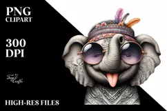 Elephant Sunglasses Tongue Clipart Product Image 3