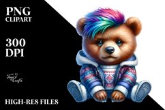 Expressive Baby Bear with Winter Attire PNG Product Image 3