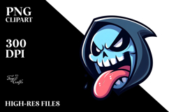Aggressive Cartoon Reaper with Tongue-Out Face PNG Product Image 2